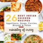 collage of indian chicken recipes