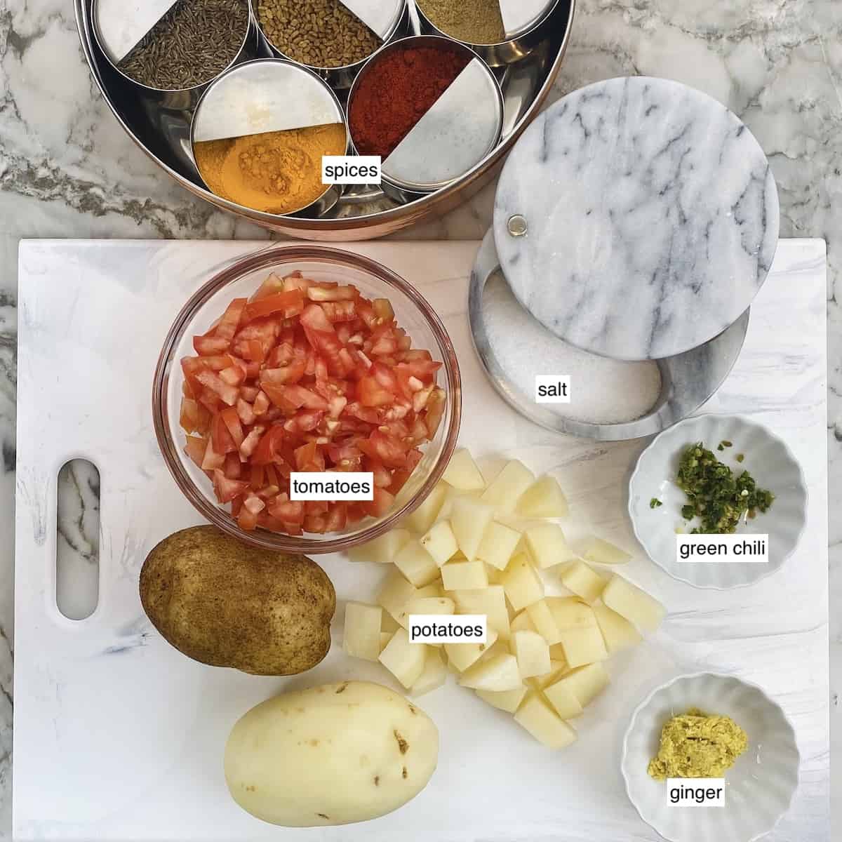 ingredients for aloo rasedar 