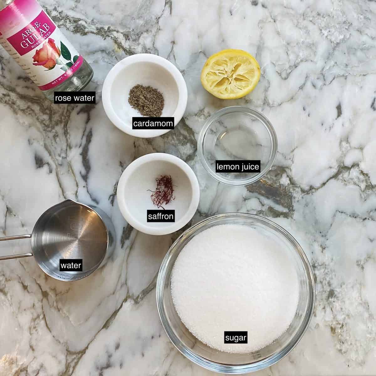 ingredients for sugar syrup 