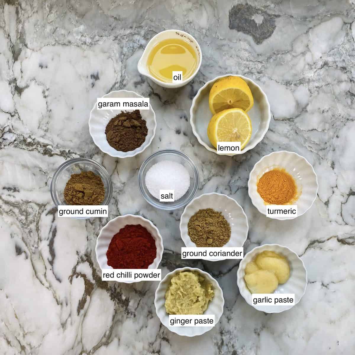 ingredients for tandoori marinade 