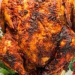 pinterest pin for air fryer whole tandoori chicken.
