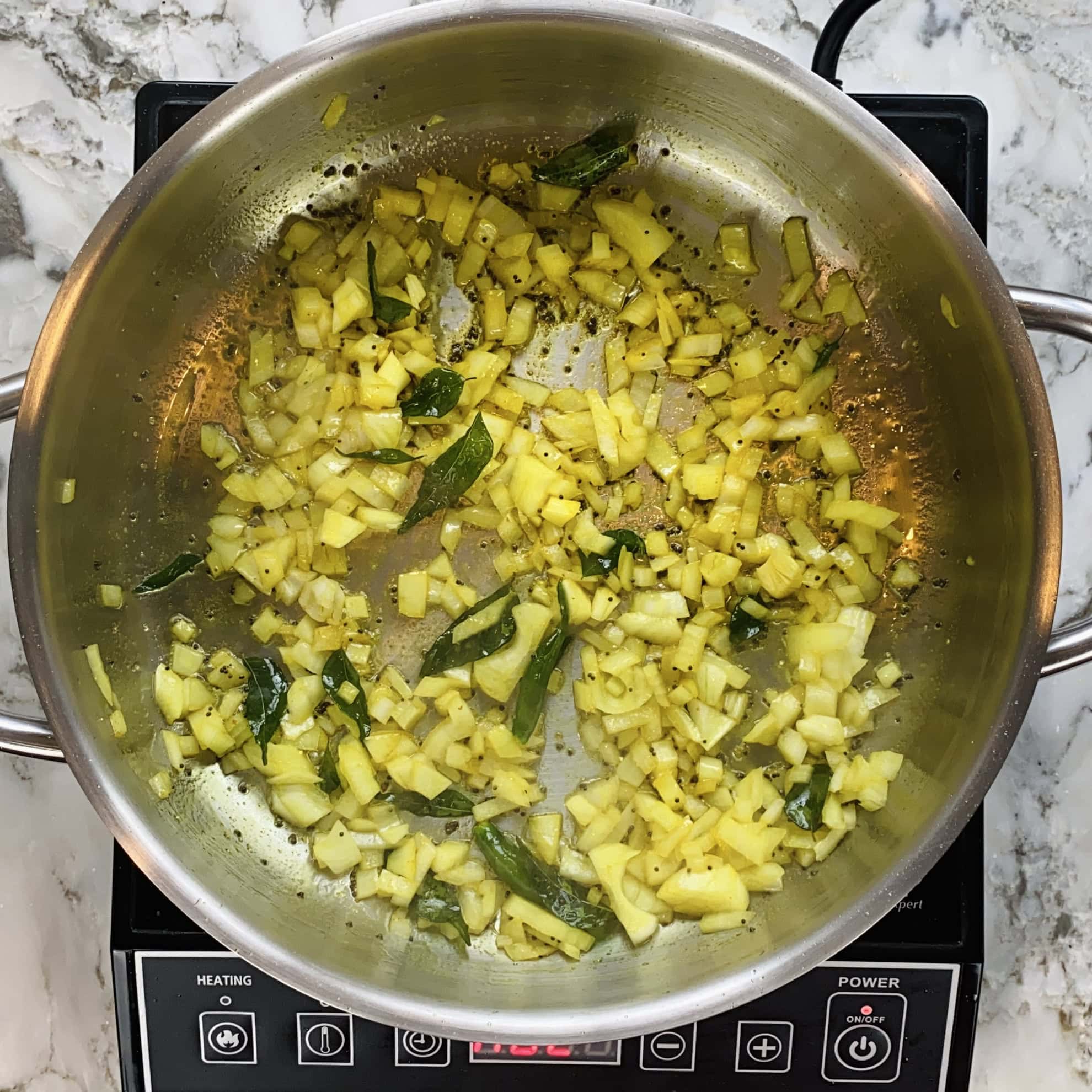 sauteed onions with tadka.