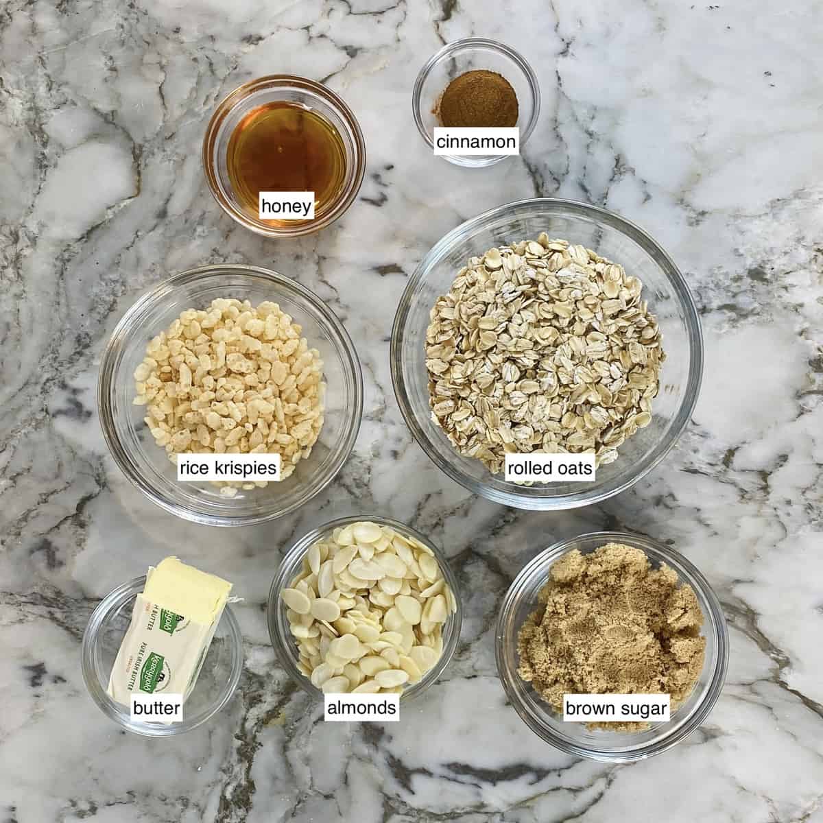 ingredients for almond granola 