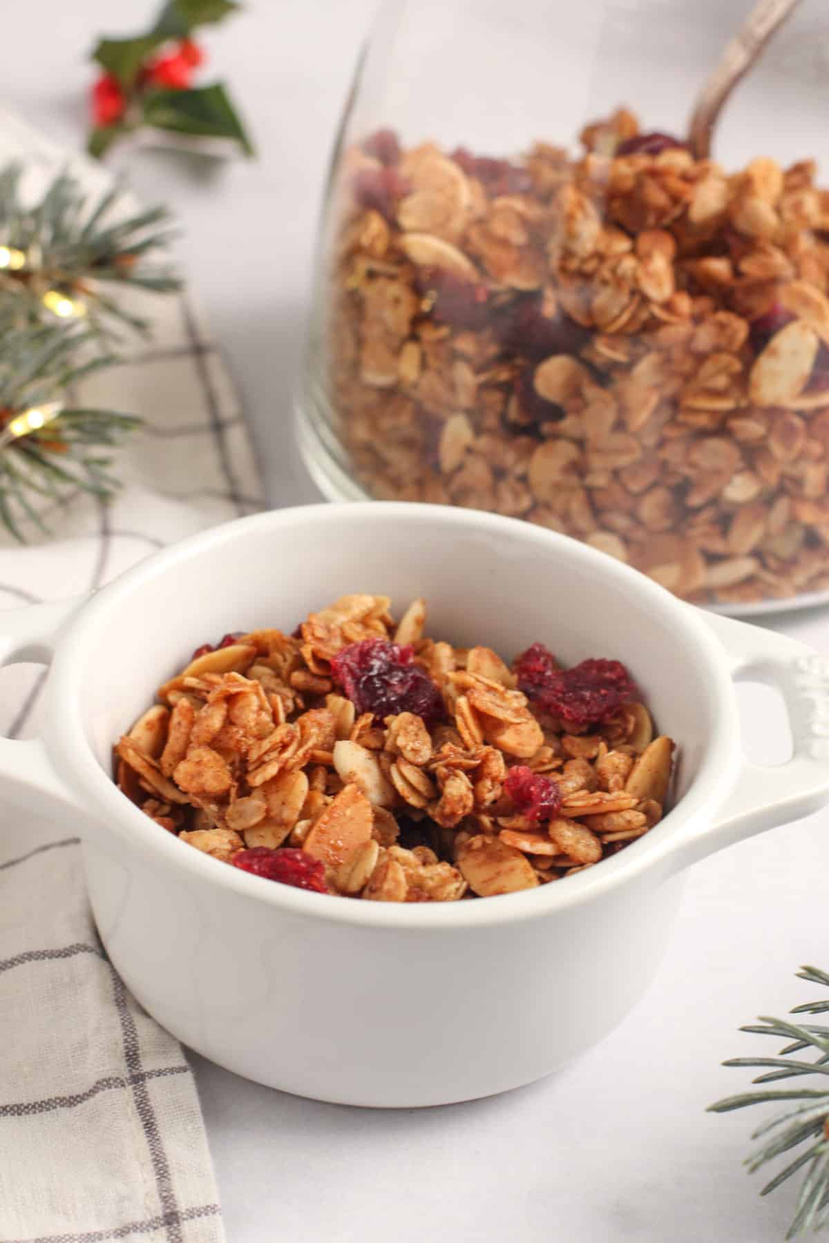almond granola with cranberries 