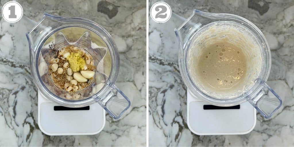 photos one and two showing how to make the spice paste 