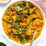 bhogi bhaji in a white bowl