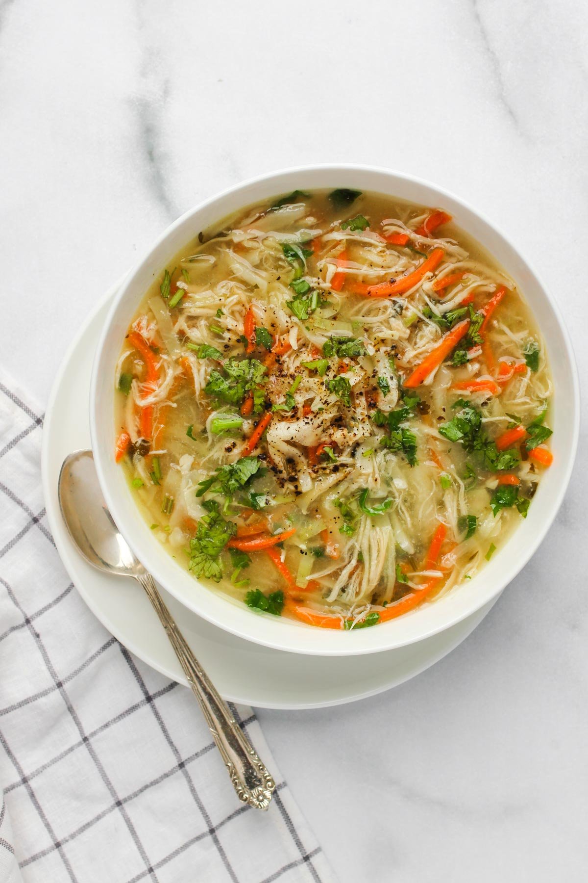 Chicken Cilantro Soup on a bowl 