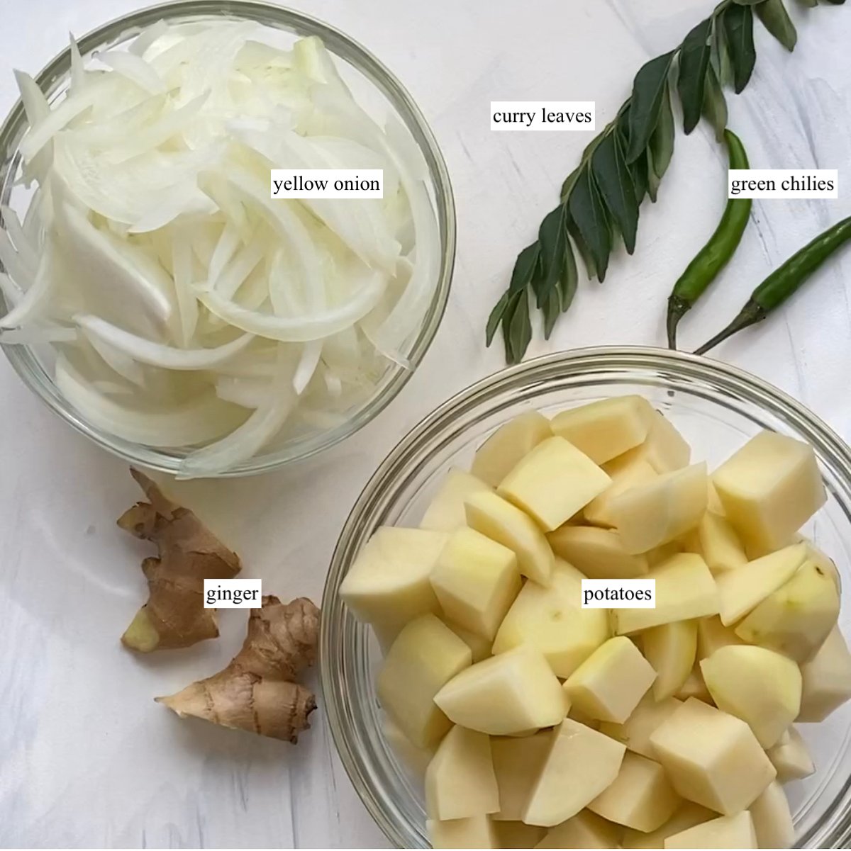 ingredients to make batata bhaji 