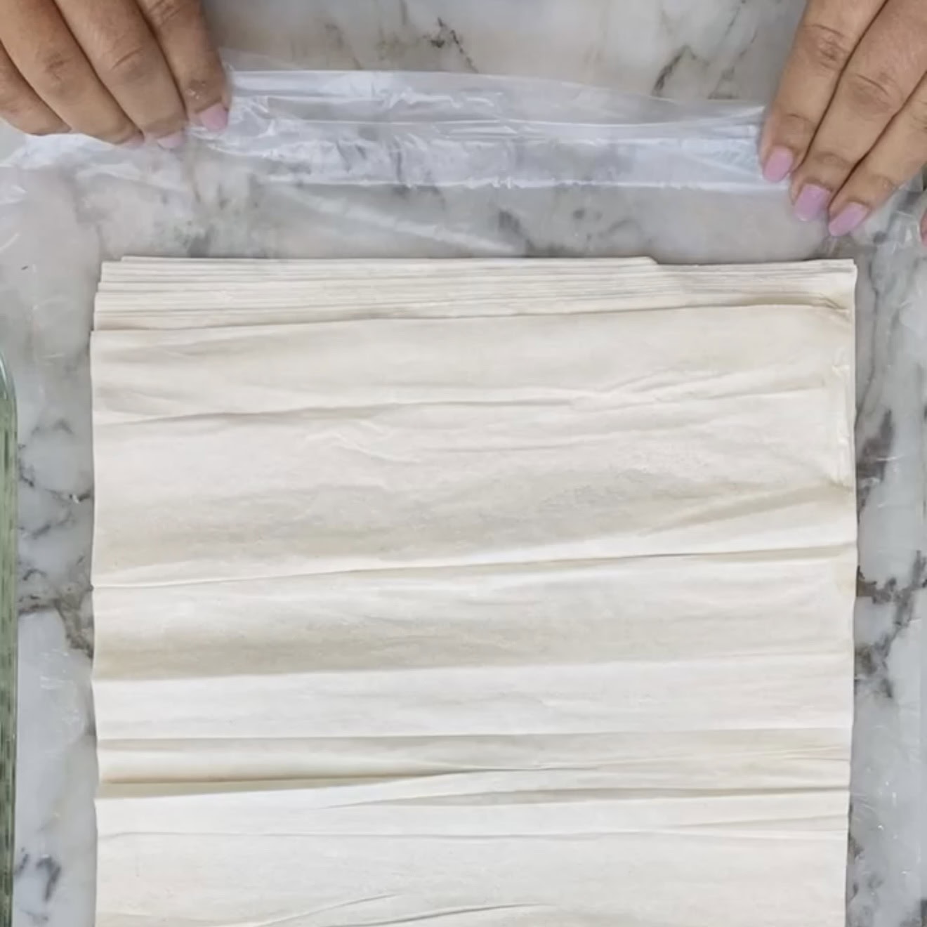 defrosted phyllo dough
