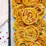 Jalebis served on a platter