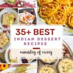 Photo collage of Indian desserts