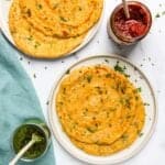 masoor dal chilla served with chutney and pickle