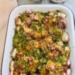Tater Tots chaat in a serving platter