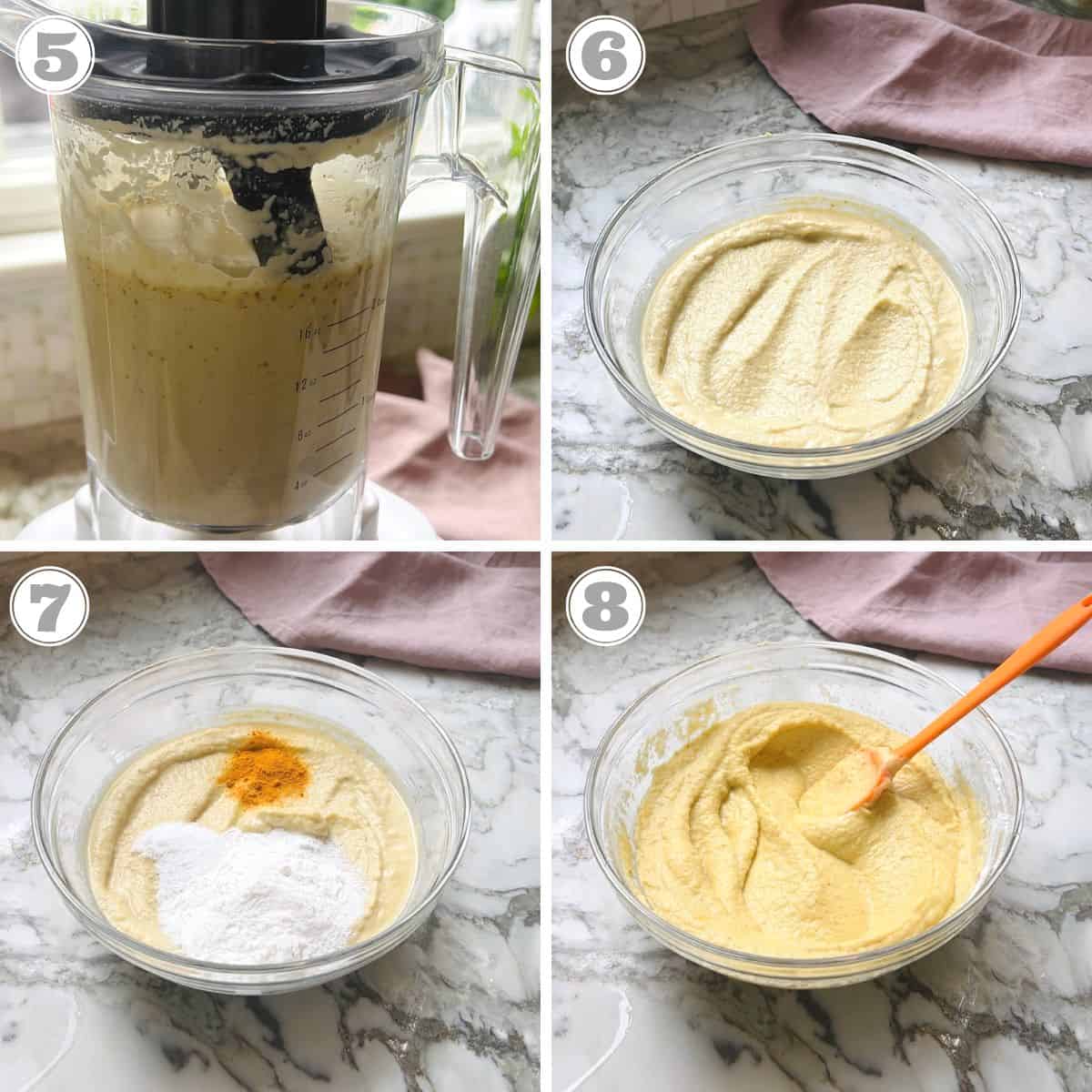 photos five through eight showing moong dal batter 
