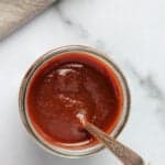 Tamarind chutney in a glass jar