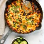 vegetarian enchiladas in a skillet