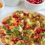 Papdi Chaat served in a white platter