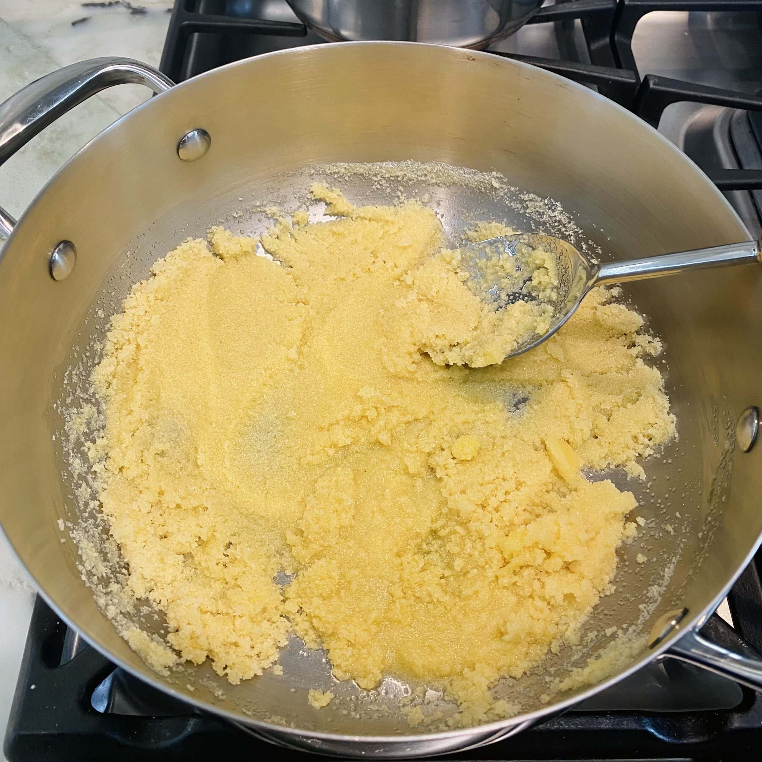 sooji and ghee mixed in.