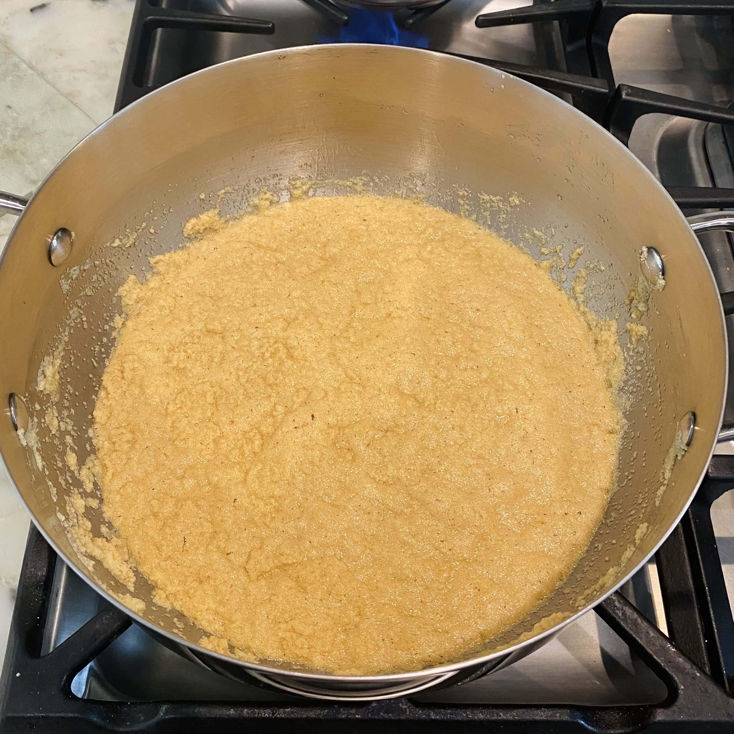 roasting sooji in ghee.