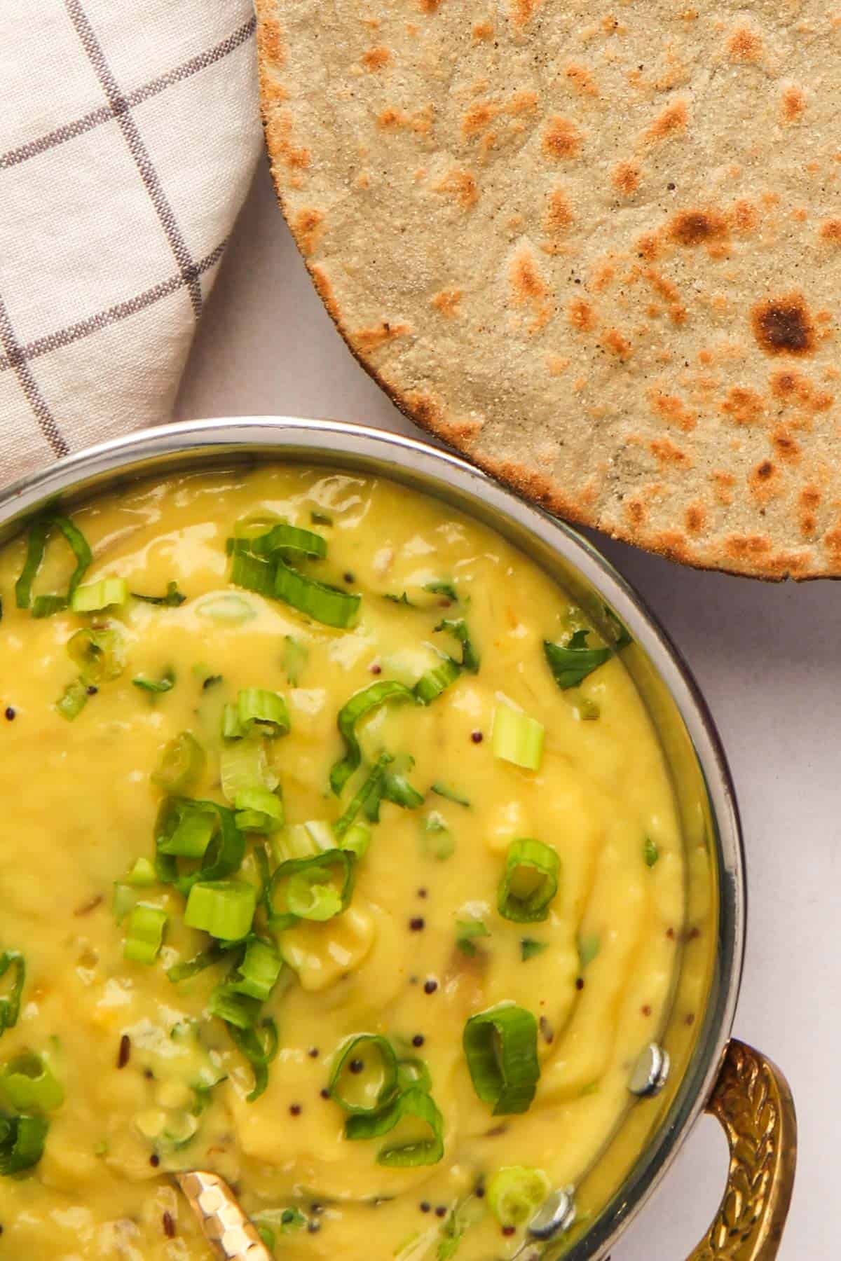 Pithla served with bajri bhakri 