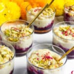 Rice kheer served on Berry Compote