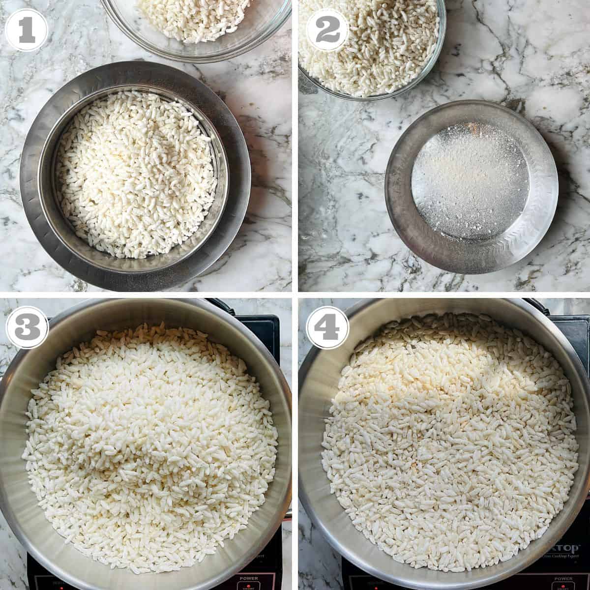 steps one through four showing how to prep murmura