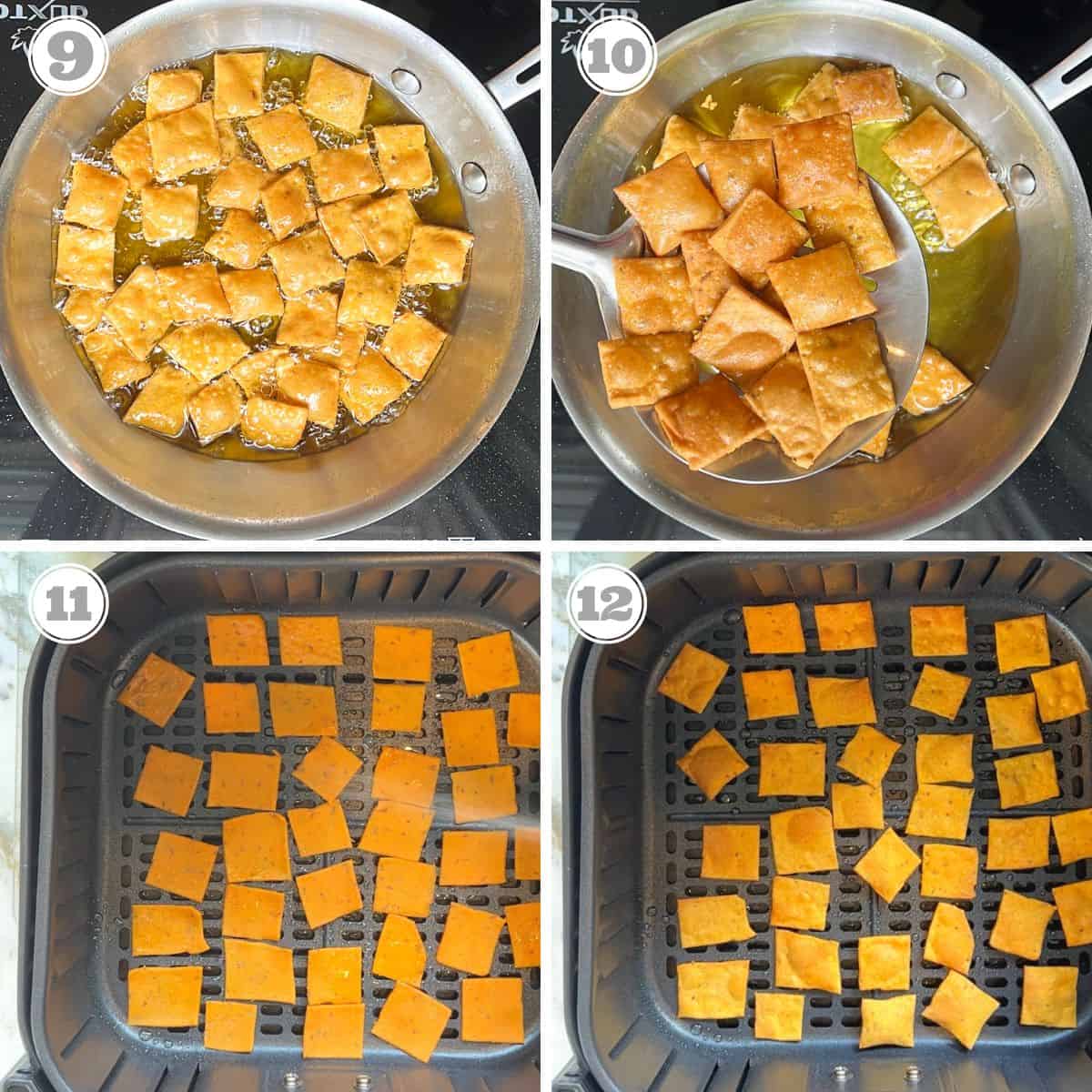 steps showing how to deep fry or air fry namakpare 