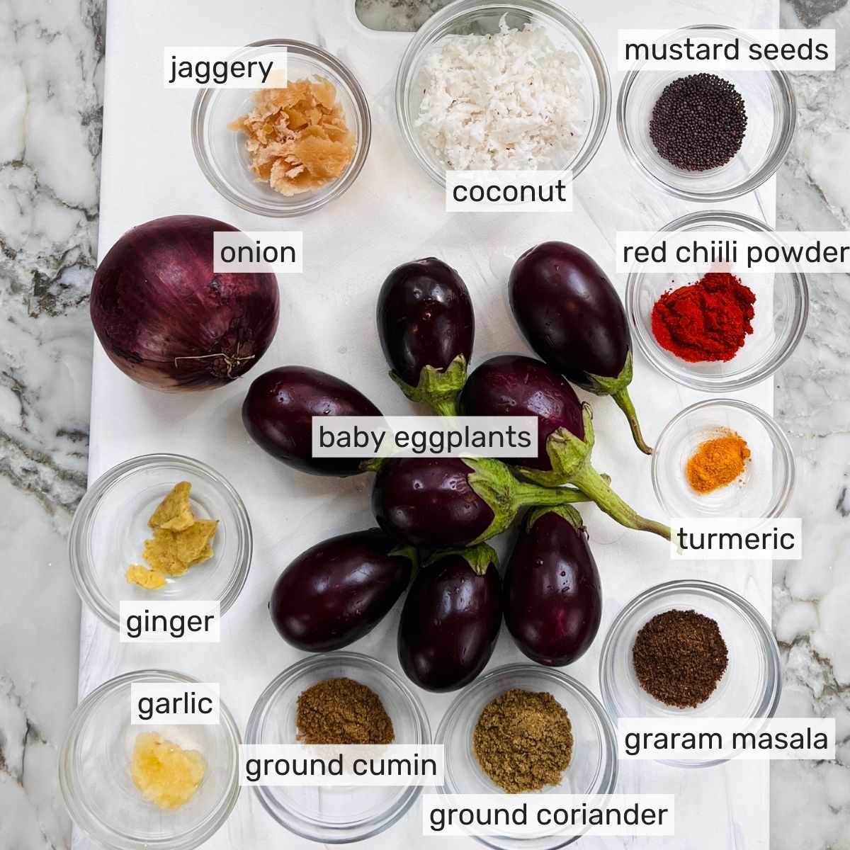 ingredients for baingan masala 