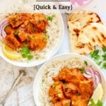 pinterest pin for instant pot chicken tikka masala recipe