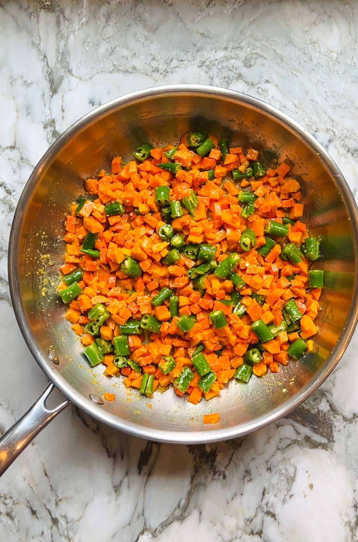 haldi achaar in a pan 