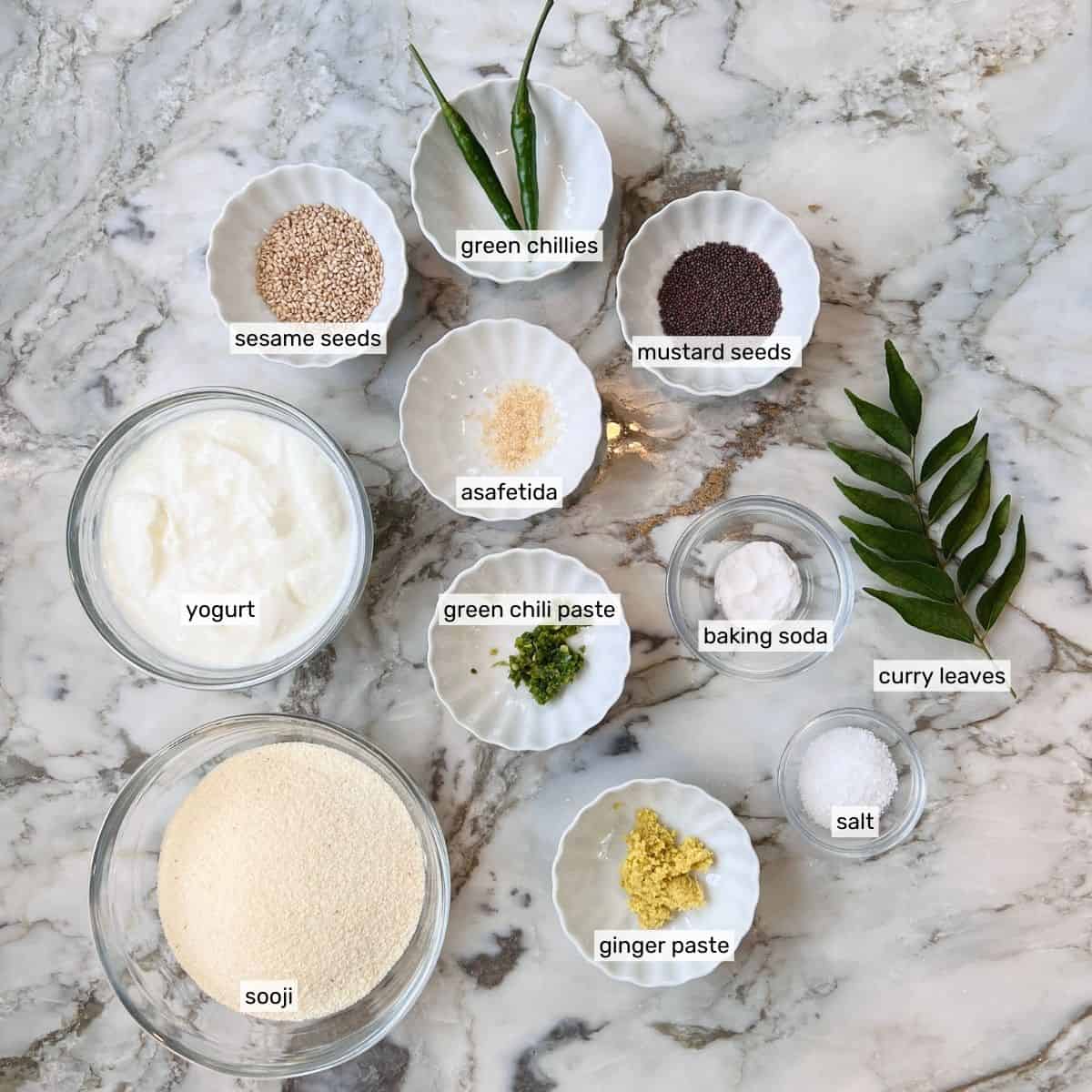 ingredients to make rava dhokla 
