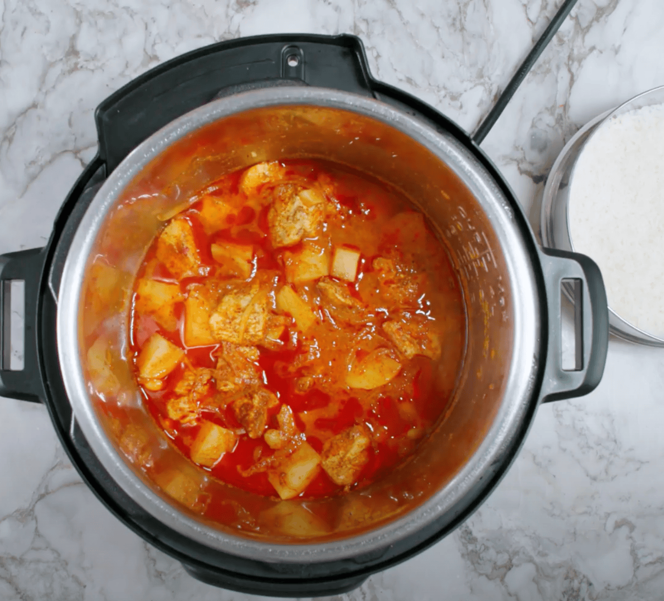 cooked massaman curry in the instant pot