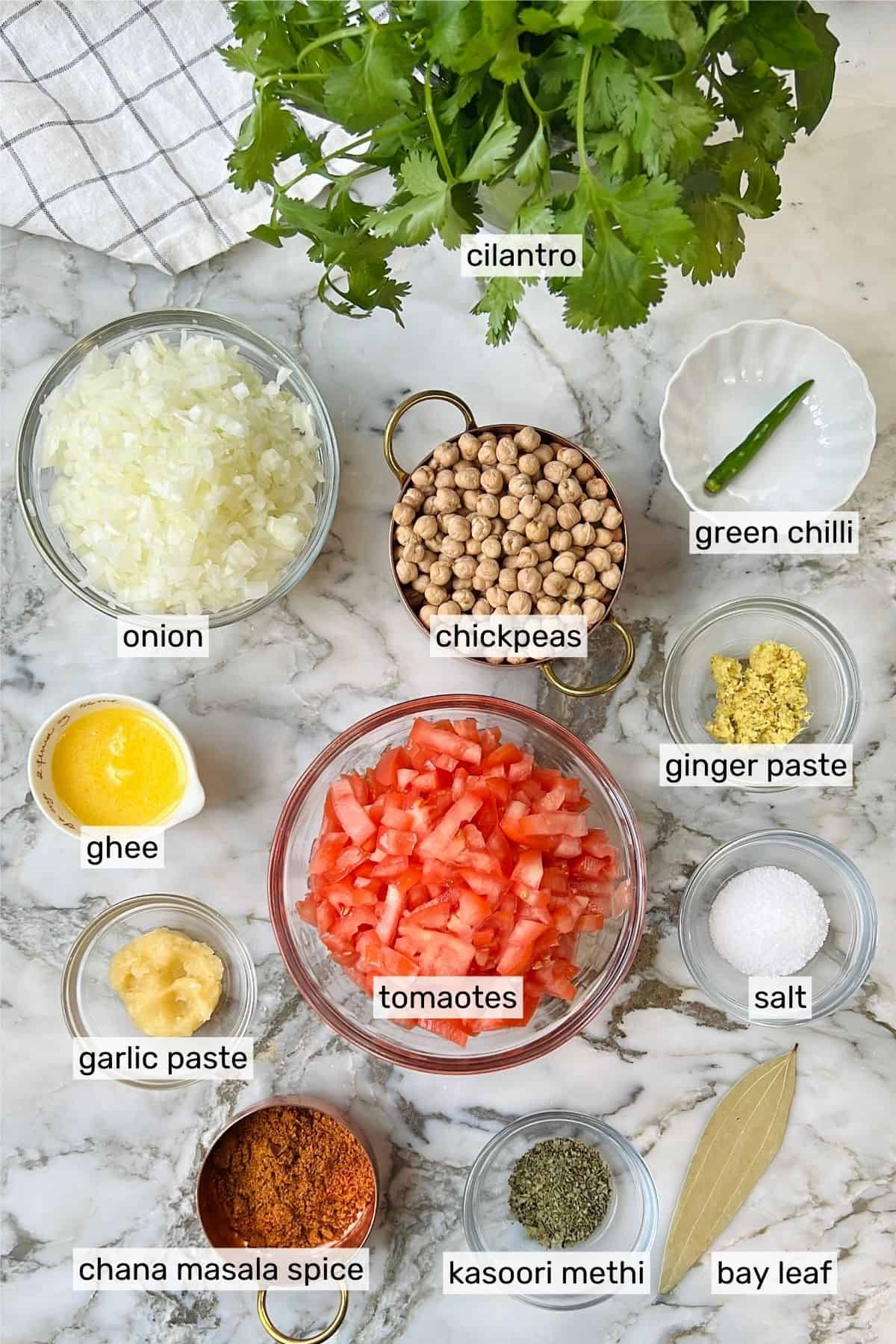 ingredients for chana masala 