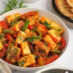 paneer jalfrezi served with naan