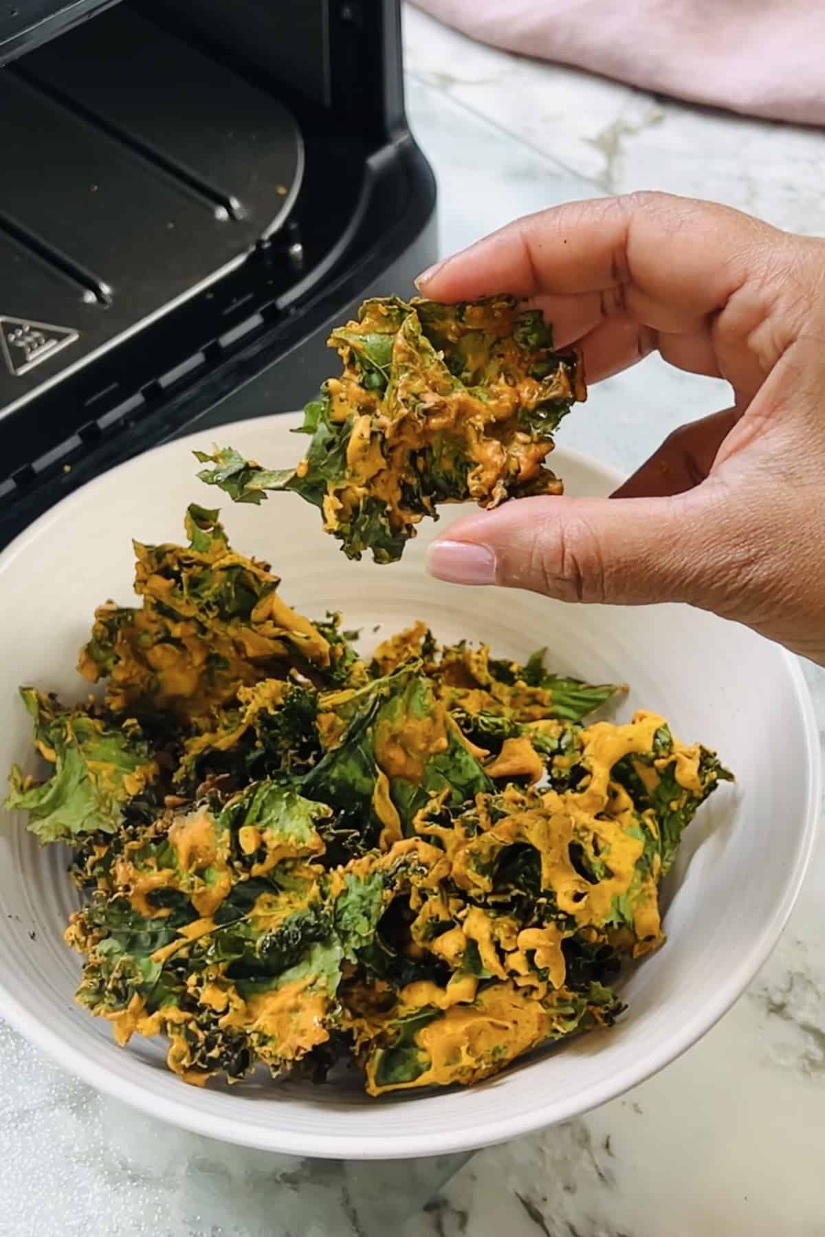 air fryer pakora kale chips