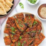 Masala Karela Fry served with roti