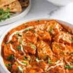 tofu makhani served in a white bowl