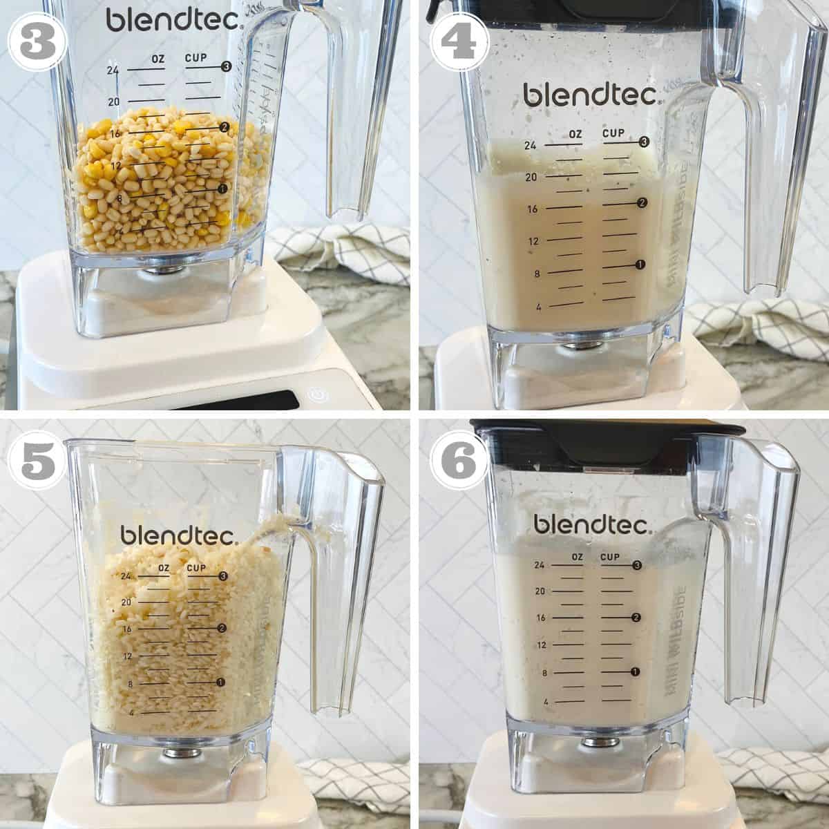 photos three through six showing how to blend dosa batter 