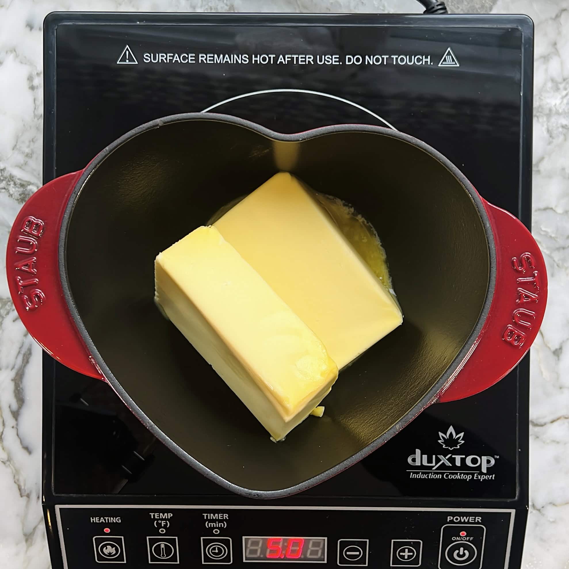 Butter added to a pot 