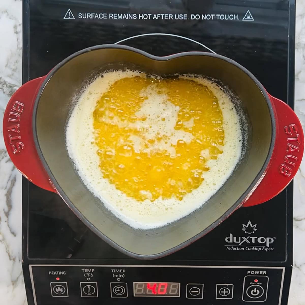 melting butter in a pot 