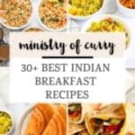 Indian breakfast recipes photo collage