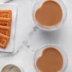 masala tea served in two glass cups