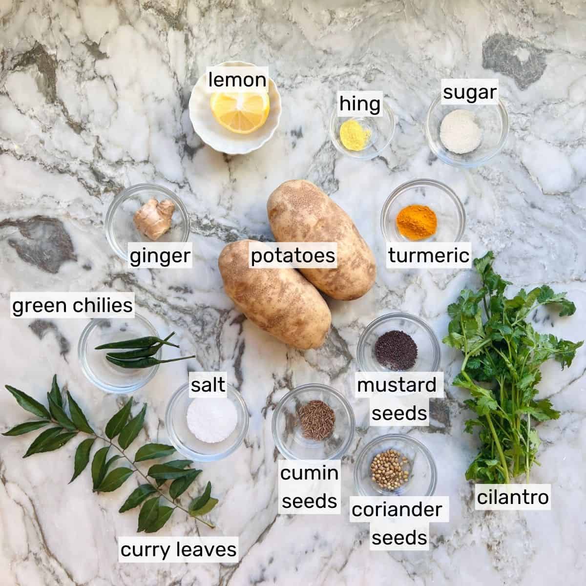 ingredients for potato filling
