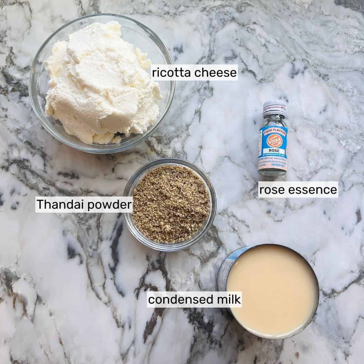 ingredietns to make thandai kalakand