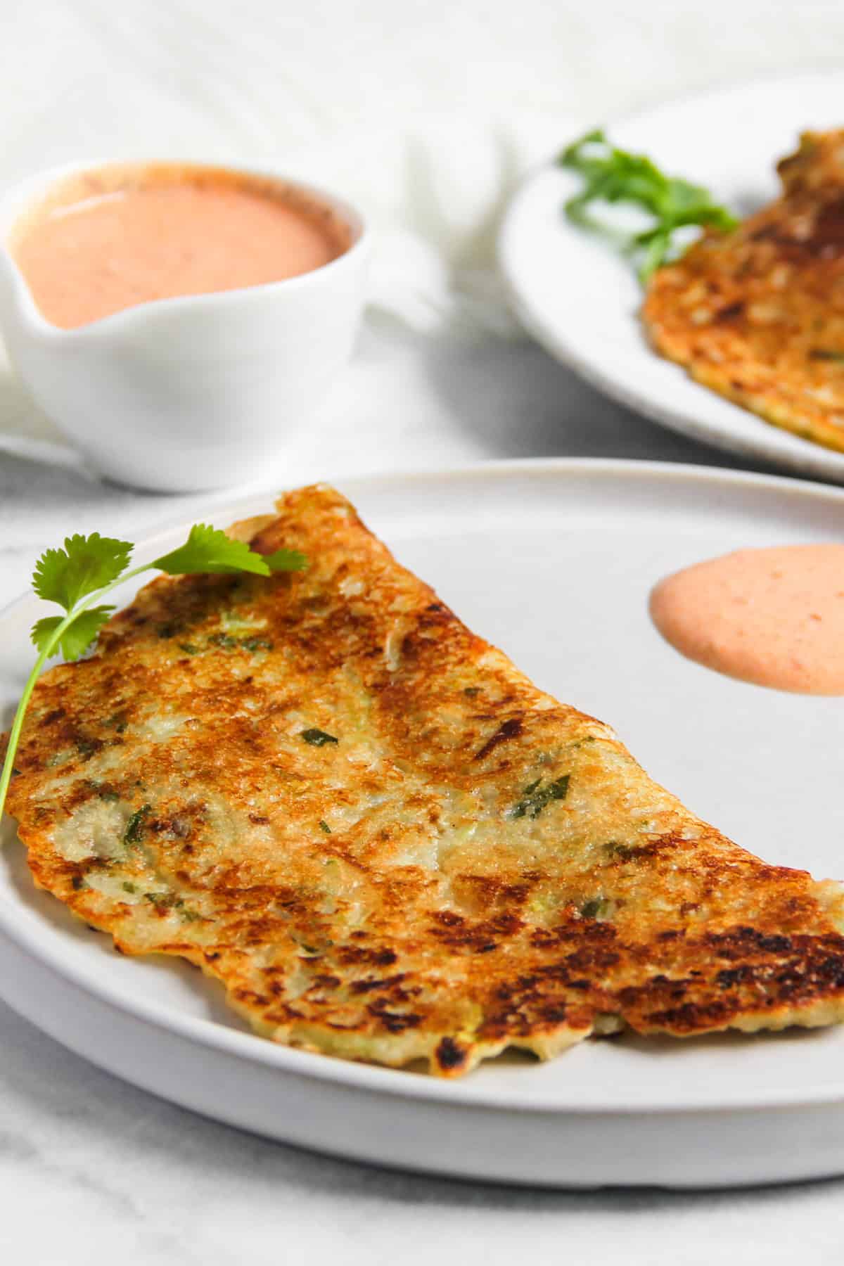 Dudhi Shirde serve with spiced yogurt chutney 