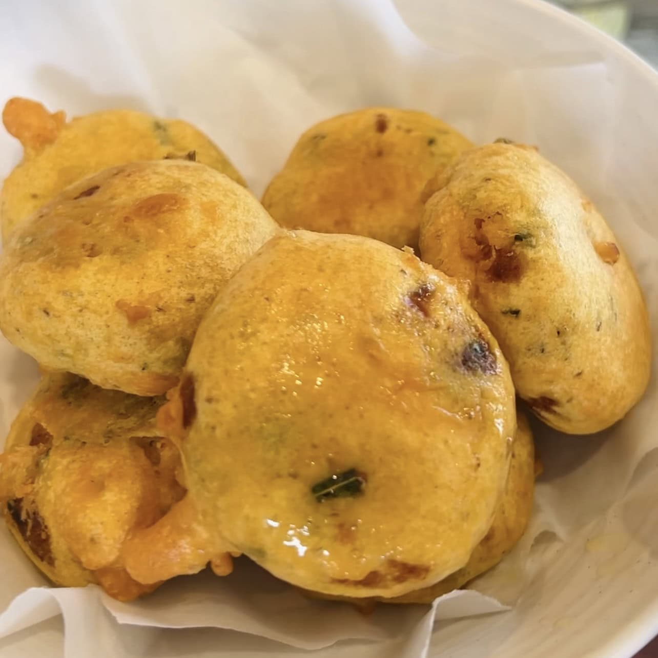 fried batata vadas in a bowl 