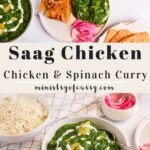 spinach and chicken curry pinterest pin