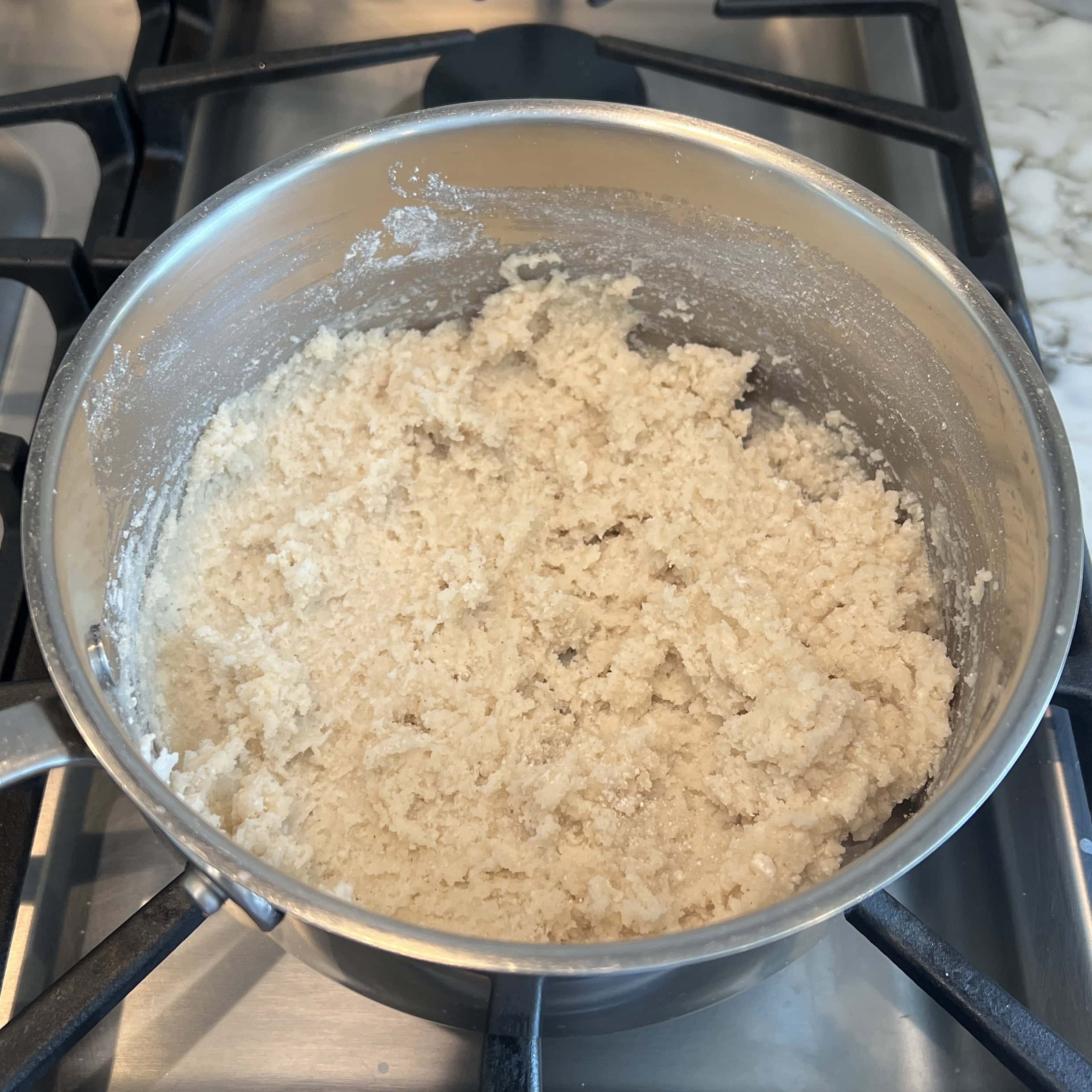 sorghum flour mixed in hot water