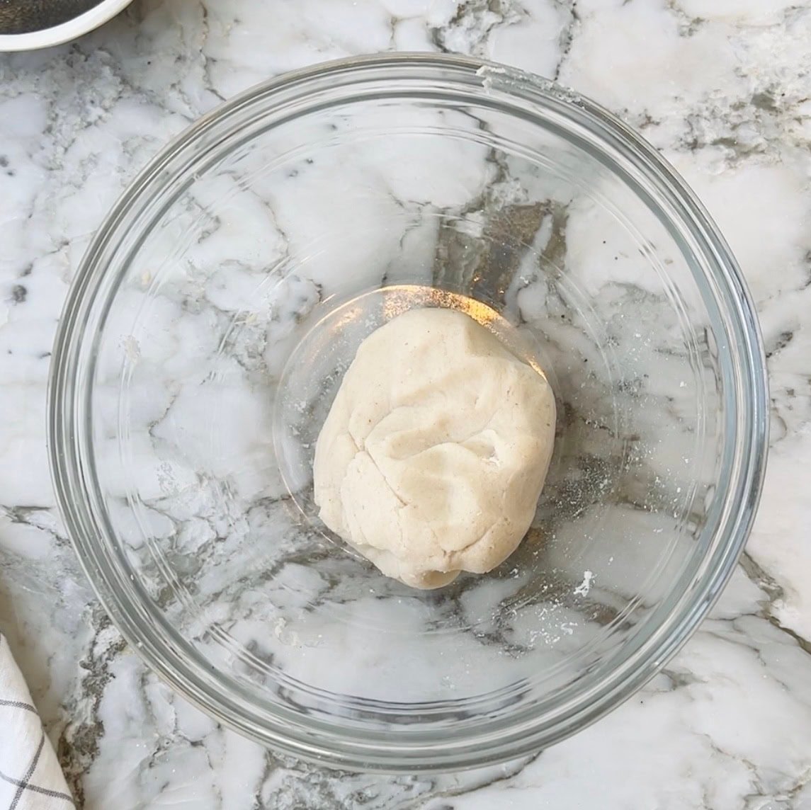 sorghum flour dough ball in a bowl