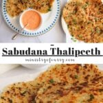 pinterest pin for sabudana thalipeeth